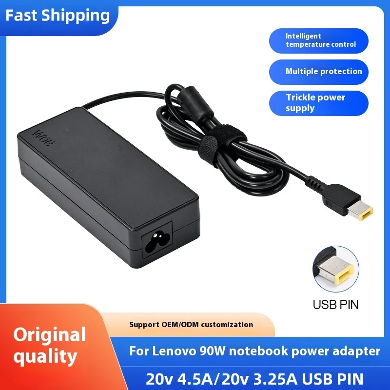90W 20V 4.5A USB AC Adapter Laptop Charger for Lenovo ThinkPad X1 Carbon T440 E431 G410 45N0237 45N0236 45N0239 344428U Power