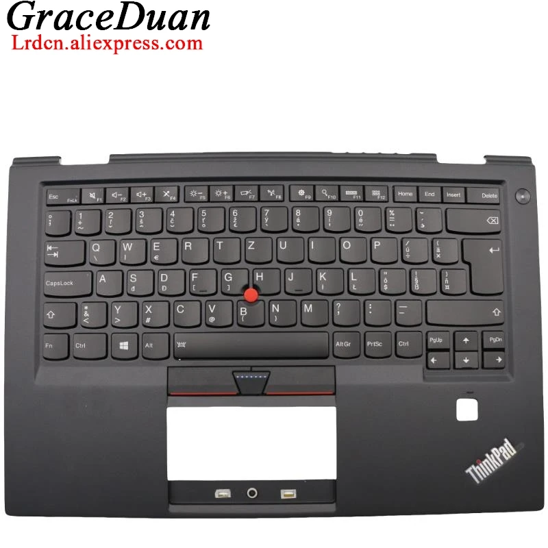 

SK Slovakian Black Keyboard Upper Case Palmrest Shell Cover For Lenovo Thinkpad X1 Carbon 4th Gen4 G4 01AV172 01AV211