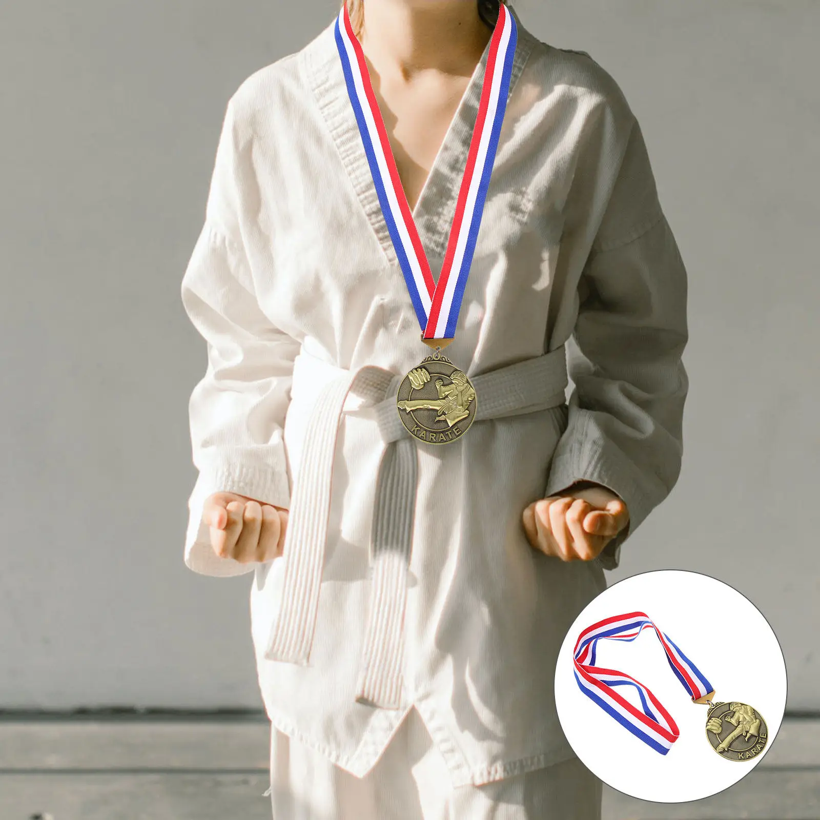 Martial Competition Medal Zinc Alloy Metal Hanging Medal for Karate Taekwondo Competitions Portable Reusable Award
