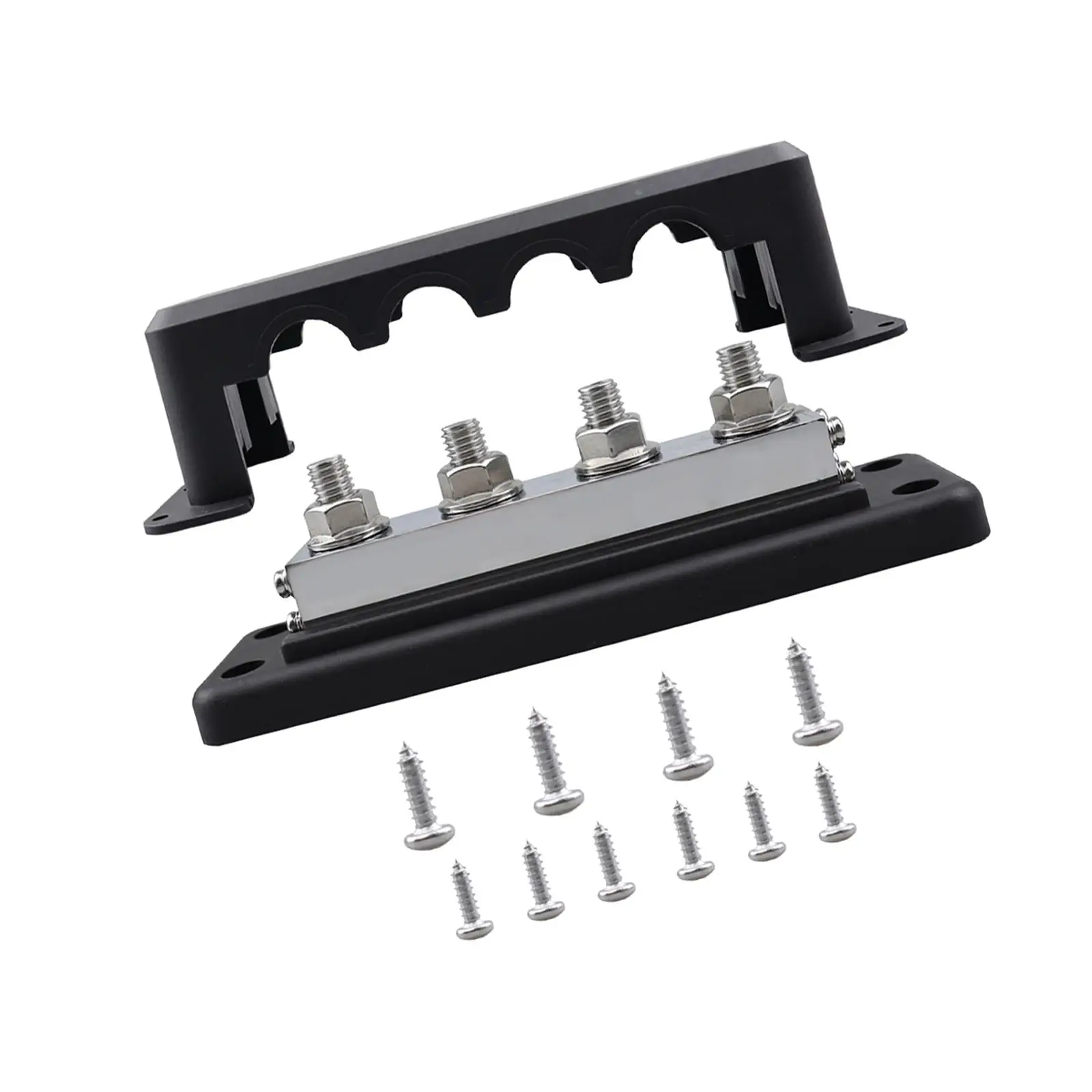 Power Distribution Block Busbar with Cover 4x 3/8