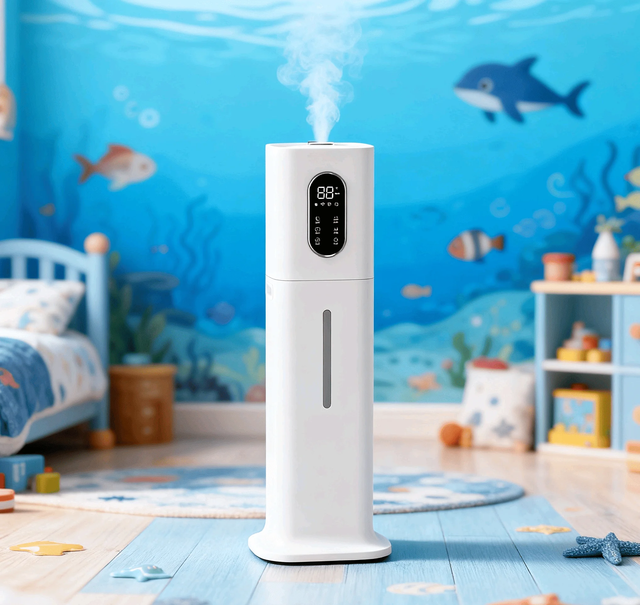 Automatic cleaning mist heating household room air bedroom standing touch atomizing humidifier diffuser