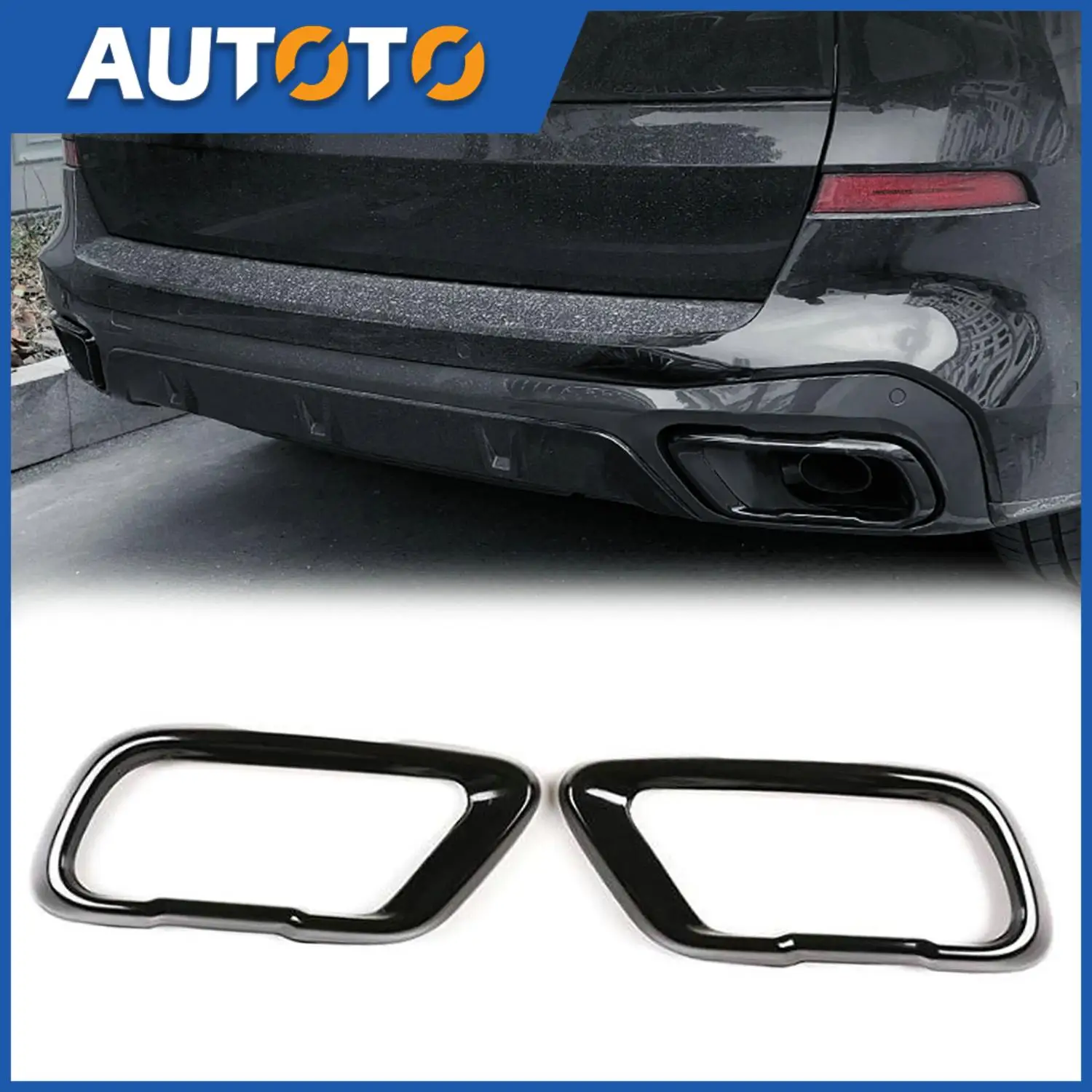 Set of 2 Exhaust Mufflers Tail Pipe Cover Replacement For 2019-2023 BMW X5 G05, X6 G06, X7 G07 Exhaust Accessories
