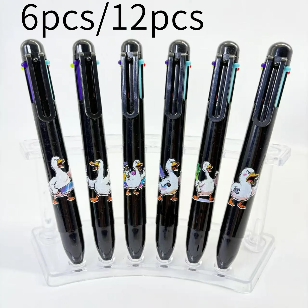 6pcs/12pcs 창의적인 큰 거위 테마 볼펜, 사무실 사용, 선물 제공 및 학습에 적합한 학생용 필기구