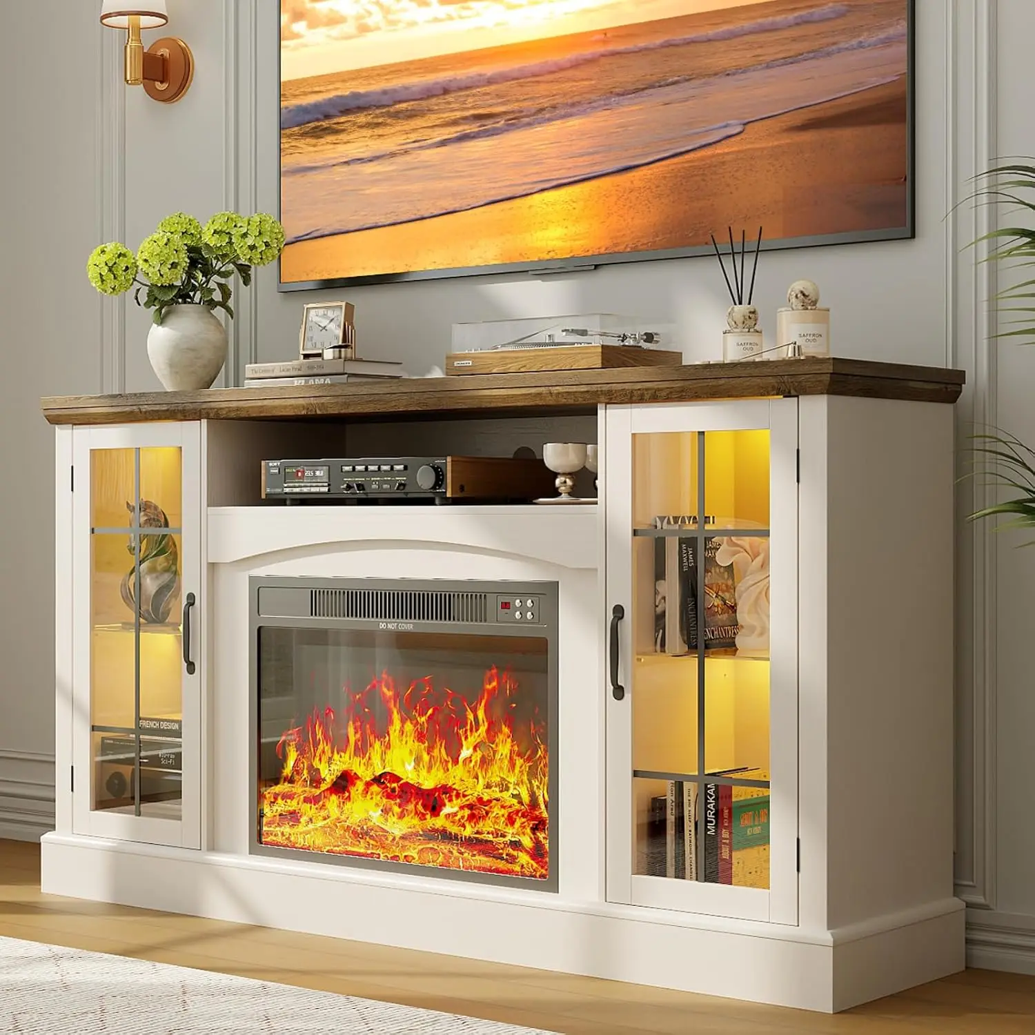 2-in-1 Multifunctional Fireplace TV Stand with 23