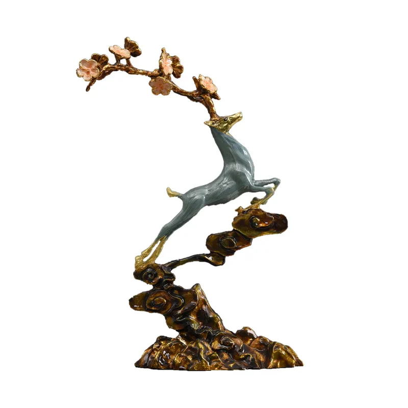 

Lucky deer ornament sika deer European living room TV cabinet wine cabinet entrance decoration alloy creative light luxury