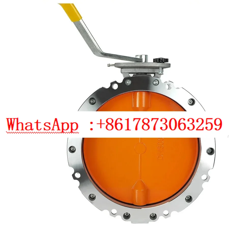 Mixing plant cement tank turbine butterfly valve handle powder discharge single double flange manual dust butterfly valve