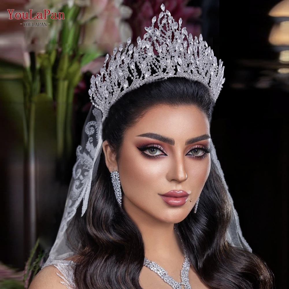 TOPQUEEN Bridal Crown Wedding Headband Woman Hair Accessories for