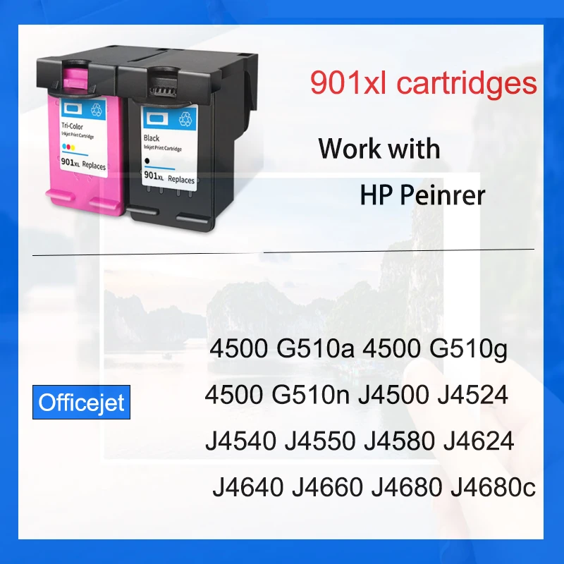 Einkshop Re-manufactured 901XL Cartridge Replacement For HP 901 Ink Cartridge Officejet 4500 J4500 J4540 J4550 J4580 J4640 4680