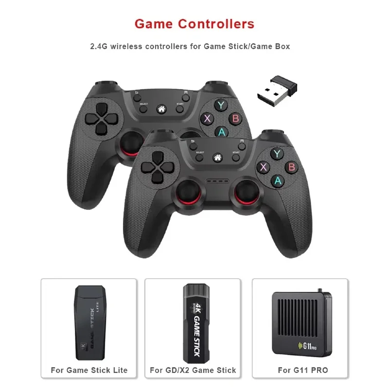 Wireless Doubles Game Controller For Linux/Android Phone For Game Box Game Stick PC Smart TV Box 2.4G Gamepad Joystick