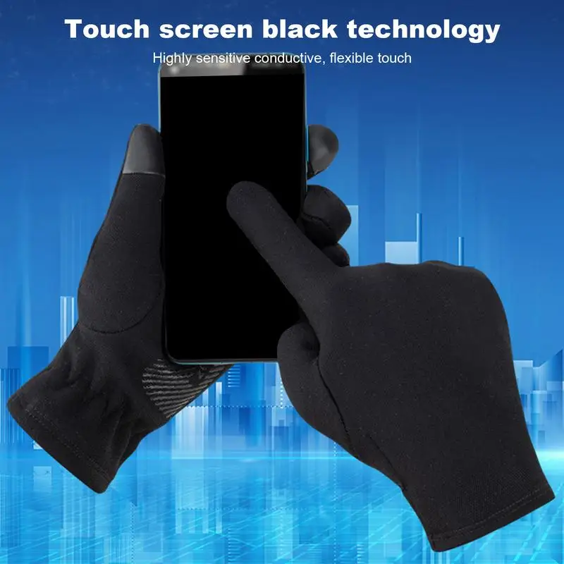 Luvas Touchscreen Fingers para mulheres, antiderrapante, espessado, isolado, dirigindo, correndo, tempo frio, inverno