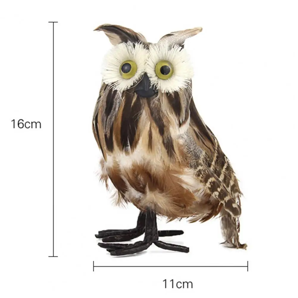 Cute Owl Statue Polystyrene Artificial Owl Sculpture DIY Craft Ornament Animal Garden Statue Landscape Decoration Christmas Gift
