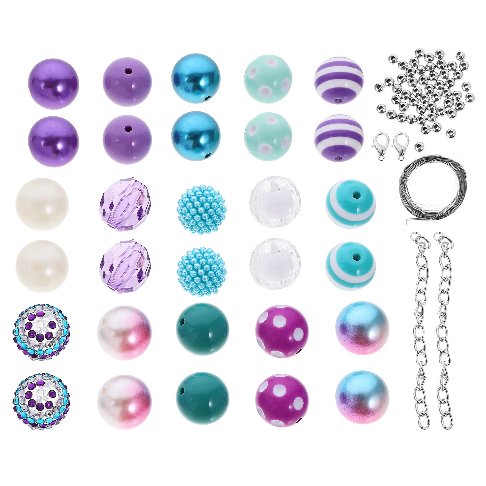 

50 Pcs Beads for Necklace Making DIY Accessories Acrylic Bracelet Material Rhinestone