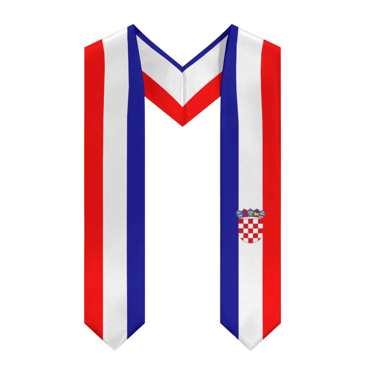 2025 Croatia Flag Graduation Stole Shawl Sash Honor For Study Aboard International Students