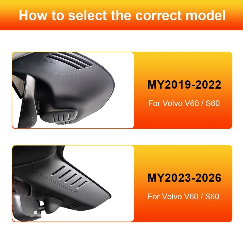 

Dash Cam For Volvo S60 V60 2019 2020 2021 2022 2023 2024 2025 2026, Plug and Play Car DVR Dashcam for Car Camera Video Recorder