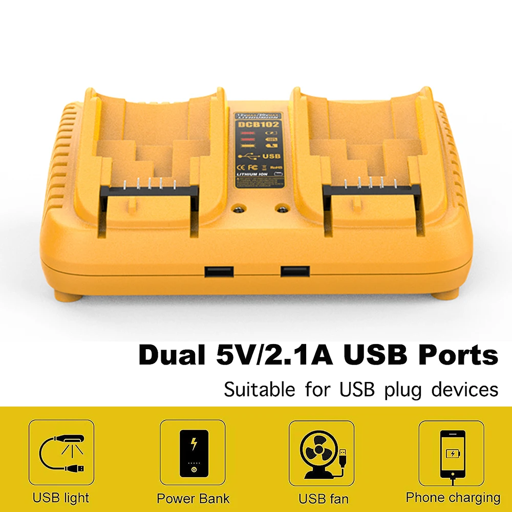 DCB118 DCB102 ładowarka do baterii Dewalt 10.8V 12V 14.4V 18V 20V DCB200 DCB101 DCB115 DCB107 DCB105 DCB140 DCB112