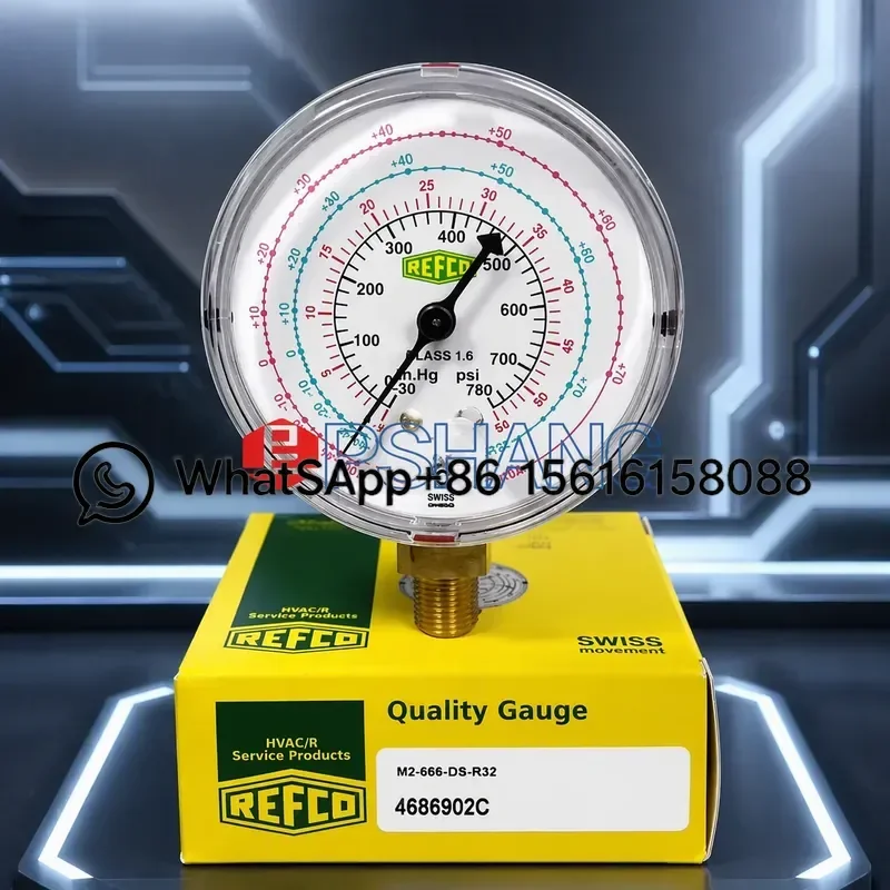 Original Wolters Kluwer REFCO R410A AC Manifold Gauge Set Class 1.6 M2-555-DS-R32 Refrigerant Pressure Meter for HVAC