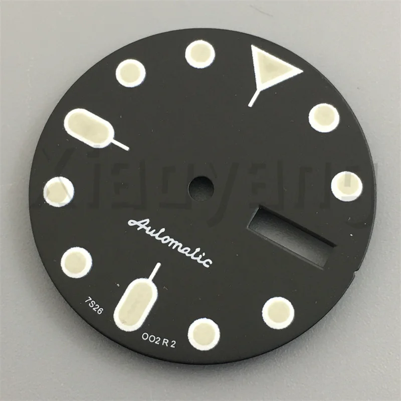 29mm NH36 Sterile Watch Dial Black White Dial With Green Luminescence index Suitable For NH36 Movement Replacement Watch Parts