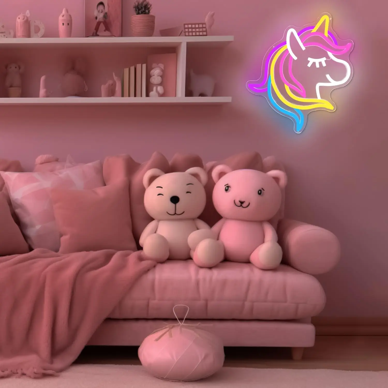 Unicorn Neon Sign LED USB Dimmable Wall Light for Nursery, Playroom, Bedroom & Party Decor