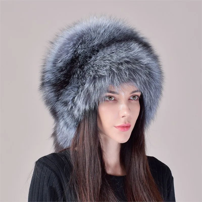 Woolen hats Jurchen leather ethnic style warm and ear-protecting fur girls'