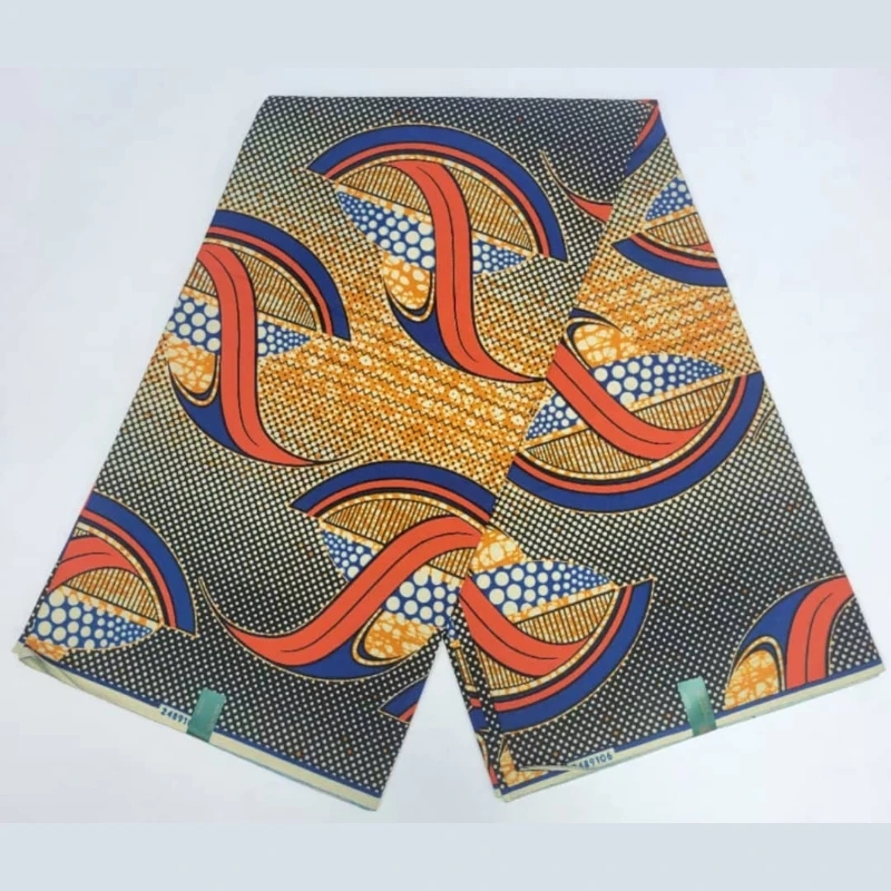 

wax fabrics Ghana real wax 100% cotton new style 6 Yards Vibrant Wax Print Fabric Premium Holland Quality