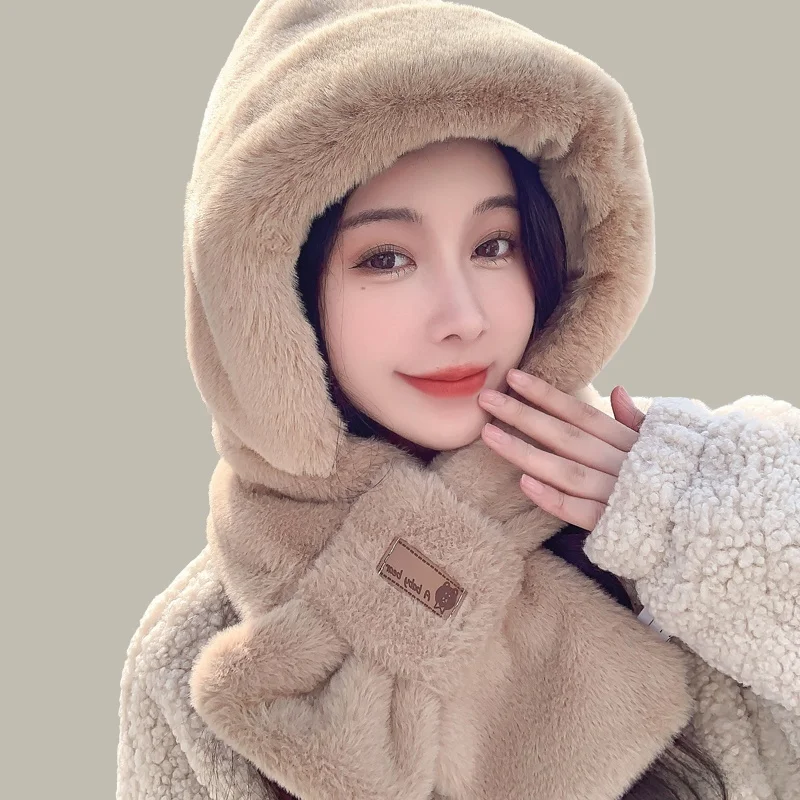 bonnet-echarpe-deux-en-un-en-peluche-epaisse-avec-oreilles-de-lapin-chaud-pour-l'hiver-style-mignon-et-tendance-pour-femme-usage-decontracte-sac-isotherme-inclus