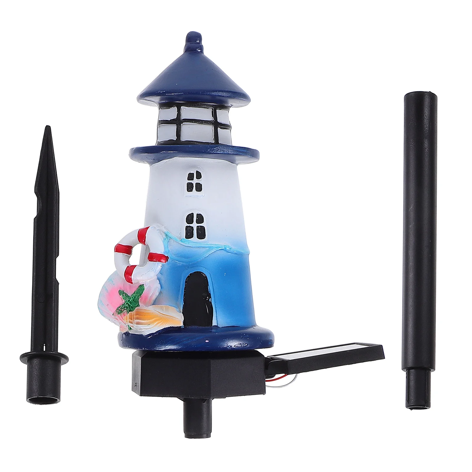 

Solar Powered Lighthouse Light Outdoor Garden Resin Decorative Lamp Weather Resistant Durable High Conversion Efficiency