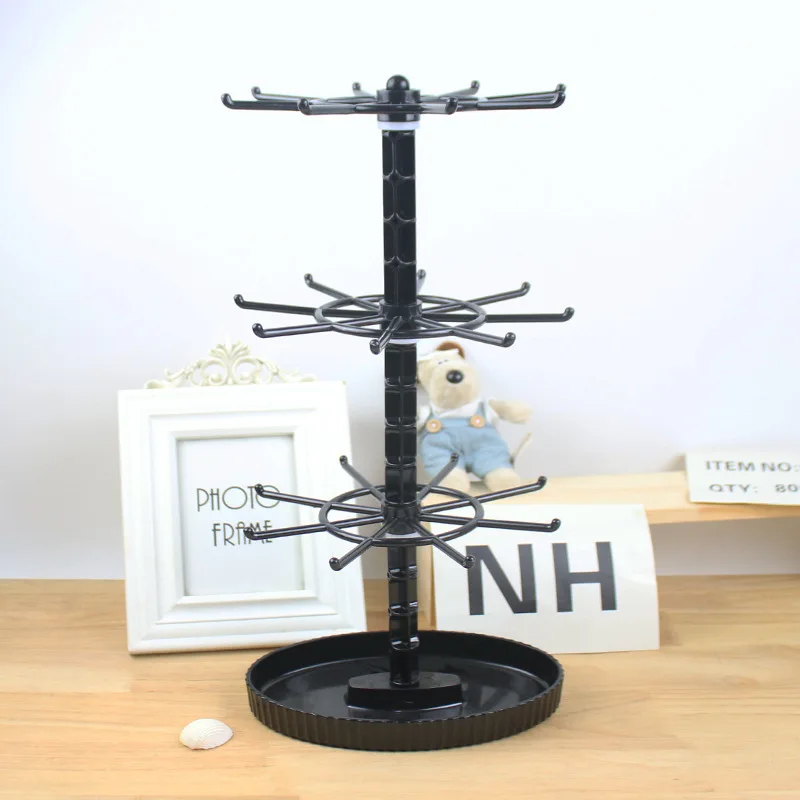 Rotatable 2-tier/3-tier Jewelry Display Stand Multi-functional Hanging Earringsrings Bracelets Watches Accessories Organizer