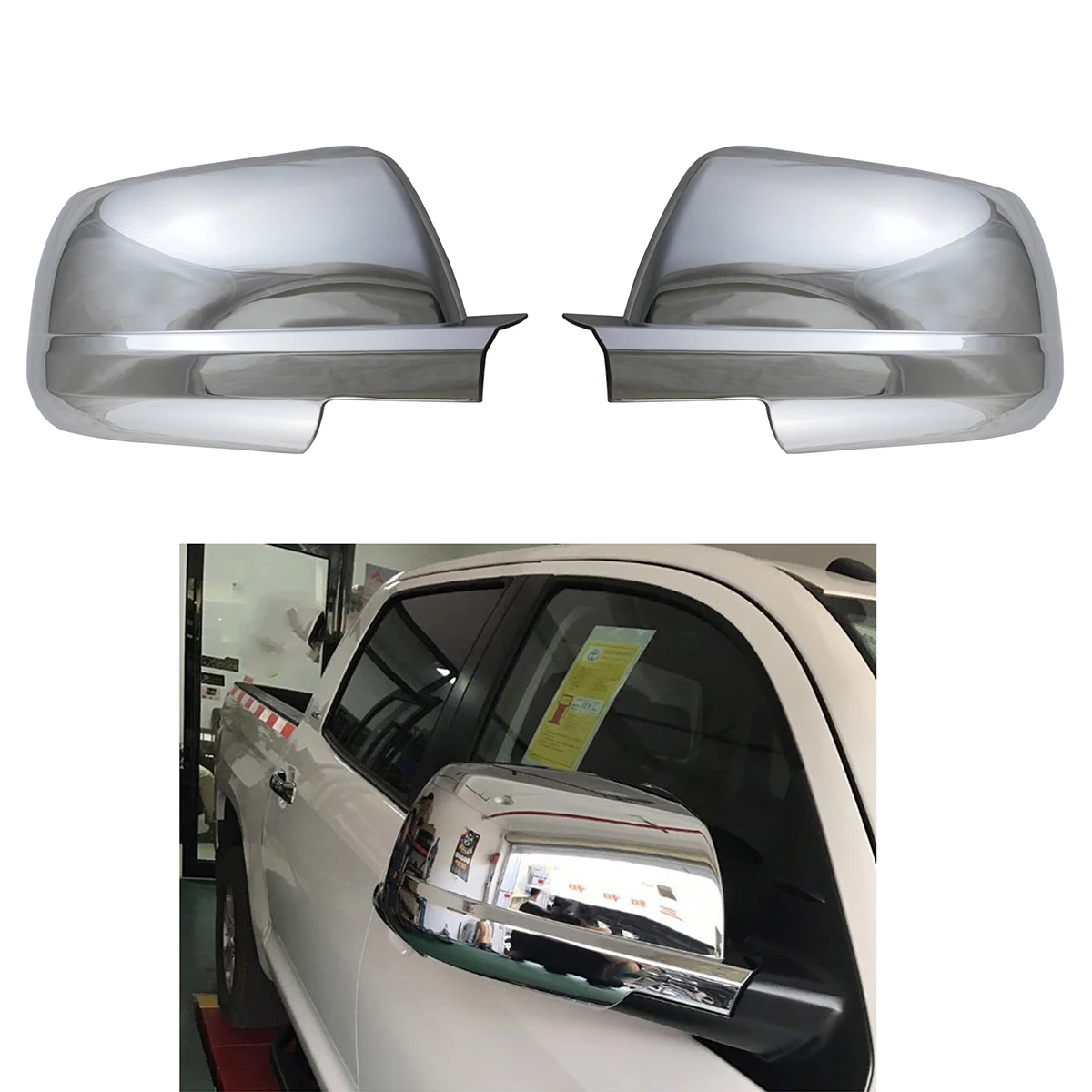 For Toyota Tundra Sequoia Pickup Truck 2007 - 2021 Chrome Plated Rearview Car Accessories Side Mirror Covers Trim Paste Style