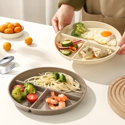 WORTHBUY Round Divided Dinner Plate Microwave Safe Food Plates Fruit Salad Serving Tray Kitchen Tableware Plastic Dinner Dishes