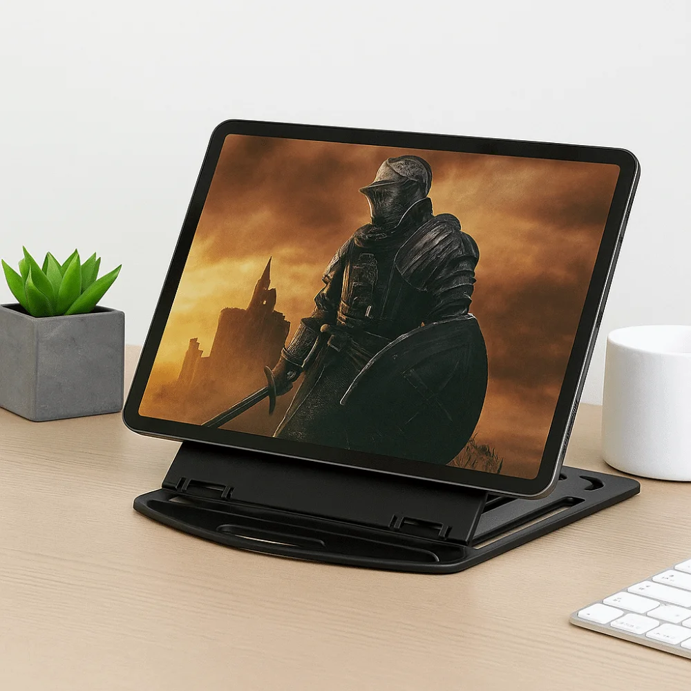 

Plastic Laptop Stand With Phone Holder Non Slip Desktop Holder Multiple Height Portable Ergonomic Laptop Riser Smart Phones