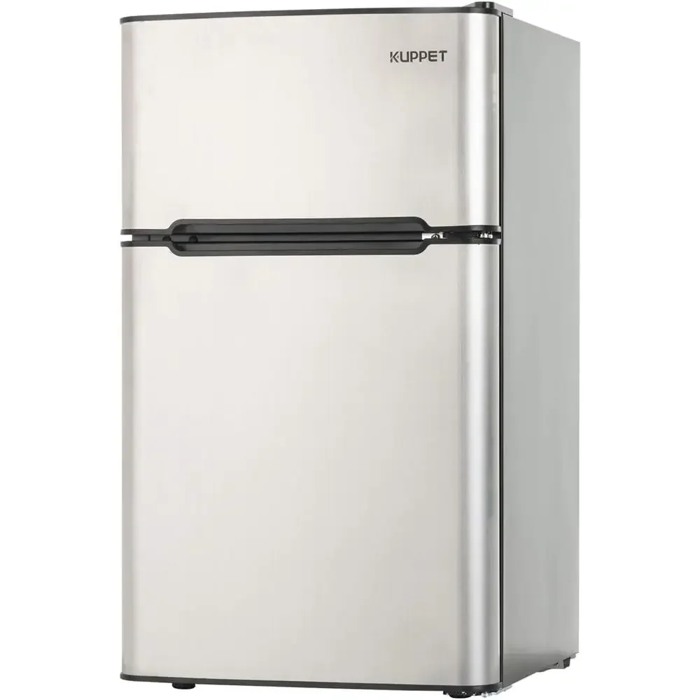 

Compact Rerigerator Mini Rerigerator or Dorm,Garage, Camper, Basement or Oice, Double Door Rerigerator and reezer, 3.2 Cu.t, Sta