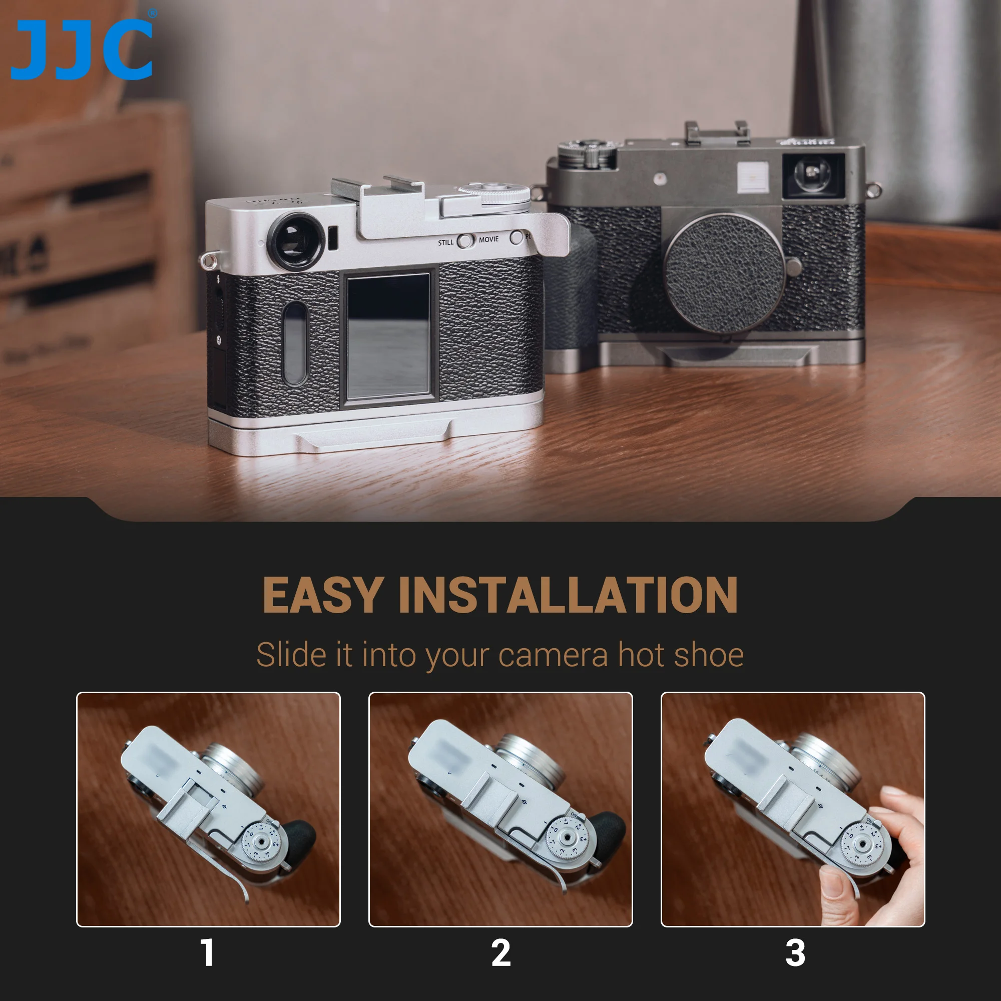 JJC Upgrade Thumb Grip for Fujifilm X half With Cold Shoe Mount