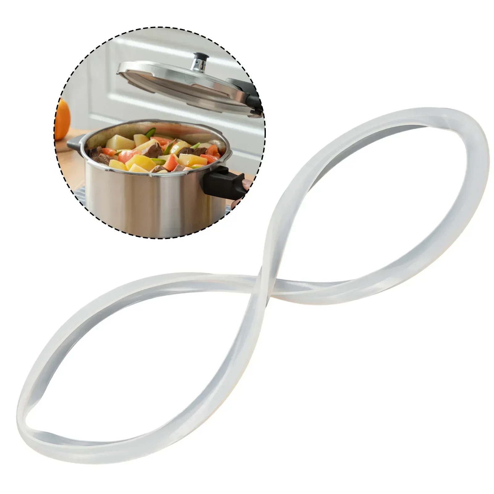 18-32cm Silicone Home Pressure Cooker Seal Ring Rubber Seal O Ring Clear Replacement Gasket For Aluminum Alloy Pressure Cooker