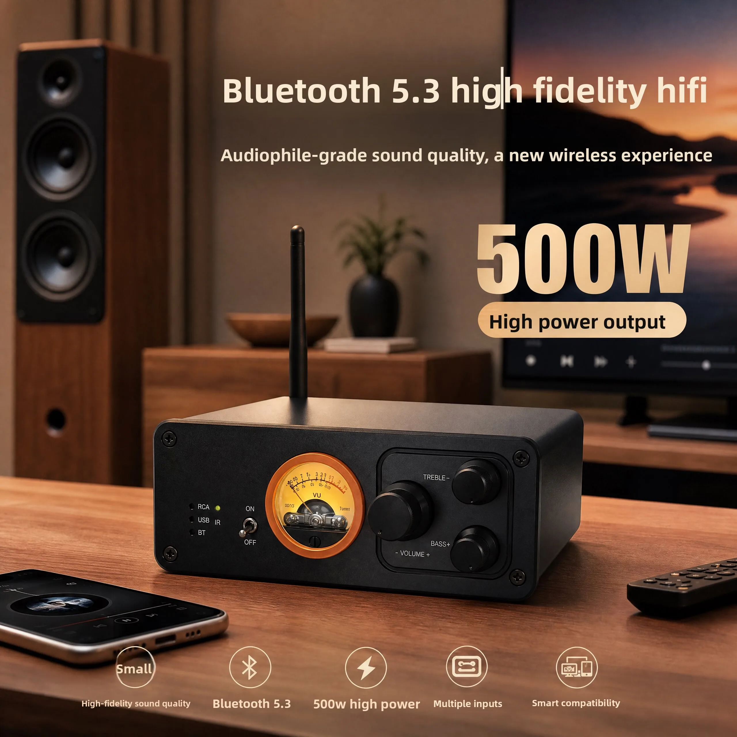 New DB350AMP Home Fever Class Ultra High Power Lossless Decoding HIFI Desktop Power Amplifier All-in-One Bluetooth Player