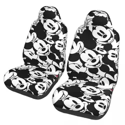 Mickey Friends 2 Front Car Seat Covers for Cars Truck Sedan SUV Flexible Bucket Seats Cover