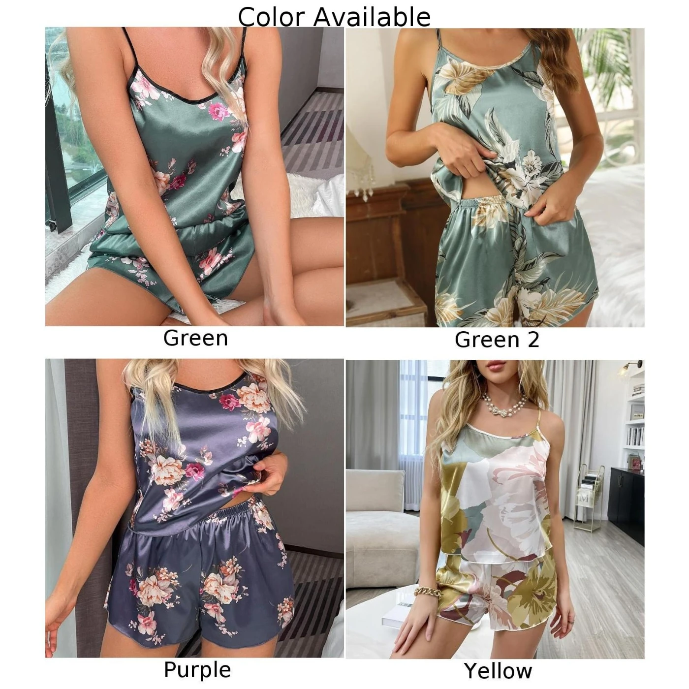 Casual Sexy Lingeries Voor Dames Set Shorts Pyjama Set Bloemenprint Loungewear Lichtgewicht Zachte Nachtkleding