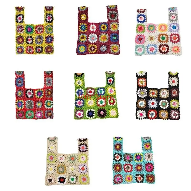 Women Knitted Handbag Lady Bohemia Casual Shopping Bag Summer Beach Bags