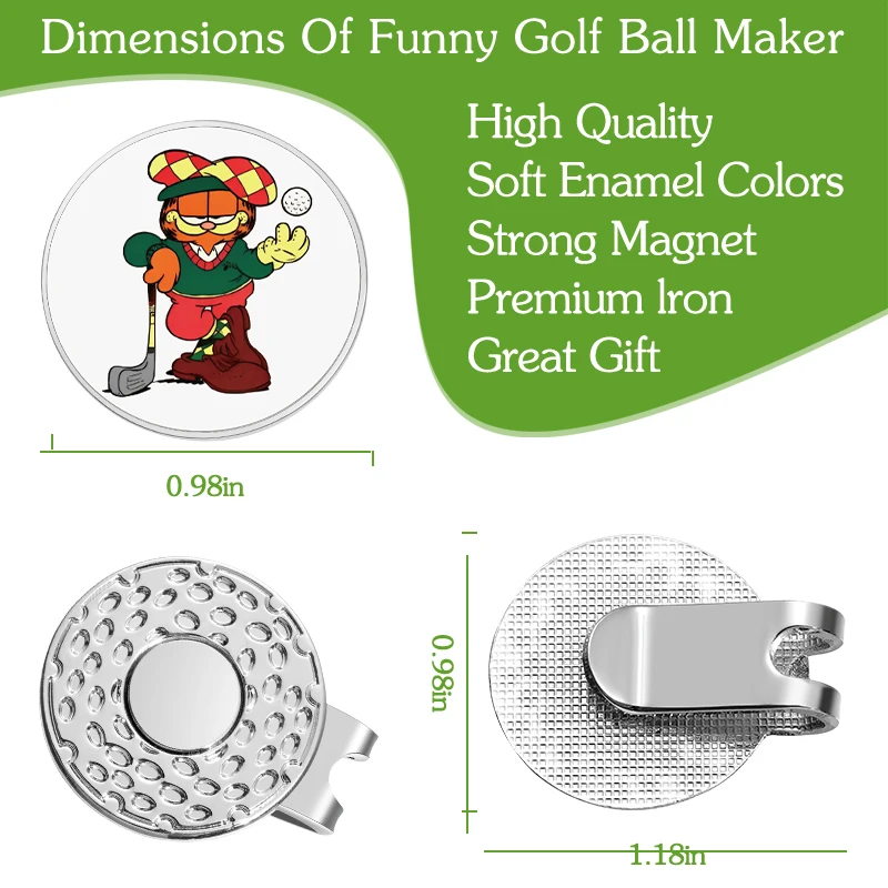 Golf Ball Marker Magnetic Hat Clip Novelty Golf Supplies Accessories Gifts for Golf Lover Friends Baseball Cap Decorative Clips