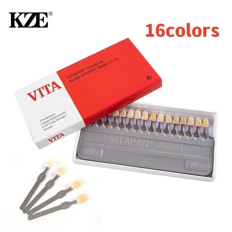 Guía de productos de blanqueamiento Dental Vita, 16 colores, modelo de placa colorimétrica, diseño de forma de diente para dispositivo de belleza