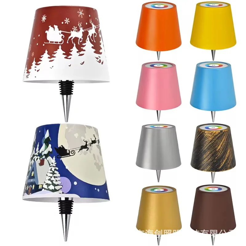 مصباح مكتبي لشحن زجاجة LED، شريط RGB، ضوء جو مدمج، مطعم، جو إبداعي، ضوء ليلي، مصباح مكتبي برأس النبيذ #3