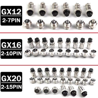 5/10/20Set GX12 GX16 GX20 2 3 4 5 6 7 8 9 10 12 14 15 Pin Docking Aviation Plug Socket Waterproof Circular Connector