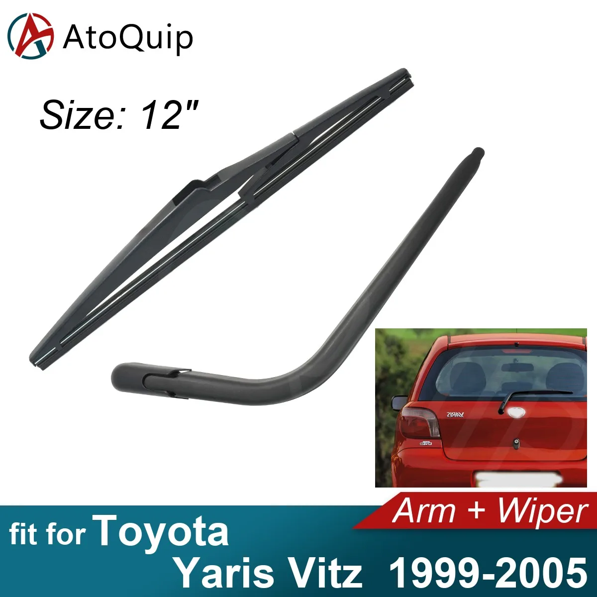 Car Rear Arm Wiper for Toyota Yaris Vitz 1999-2005 Fit Tailgate Window Rain Brush Windshield Windscreen  2002 2003 2004 2005