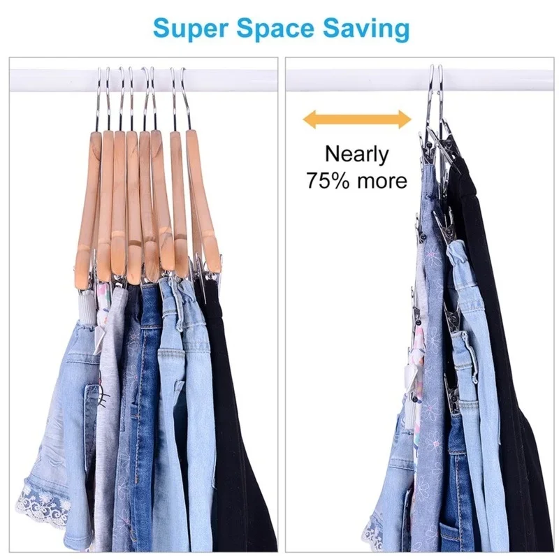 4 Tier Pant Hanger for Clothes Organizer Multifunction Shelves Magic Trouser Hangers Closet Storage