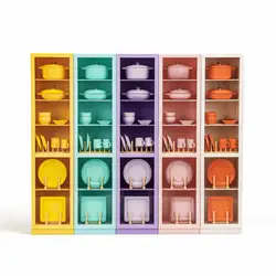 1/6 Doll House Model Furniture Accessories Colored Long Cabinet Kitchen Sideboard Bjd Ob11 Gsc Blyth Soldier Lol Miniature Decor