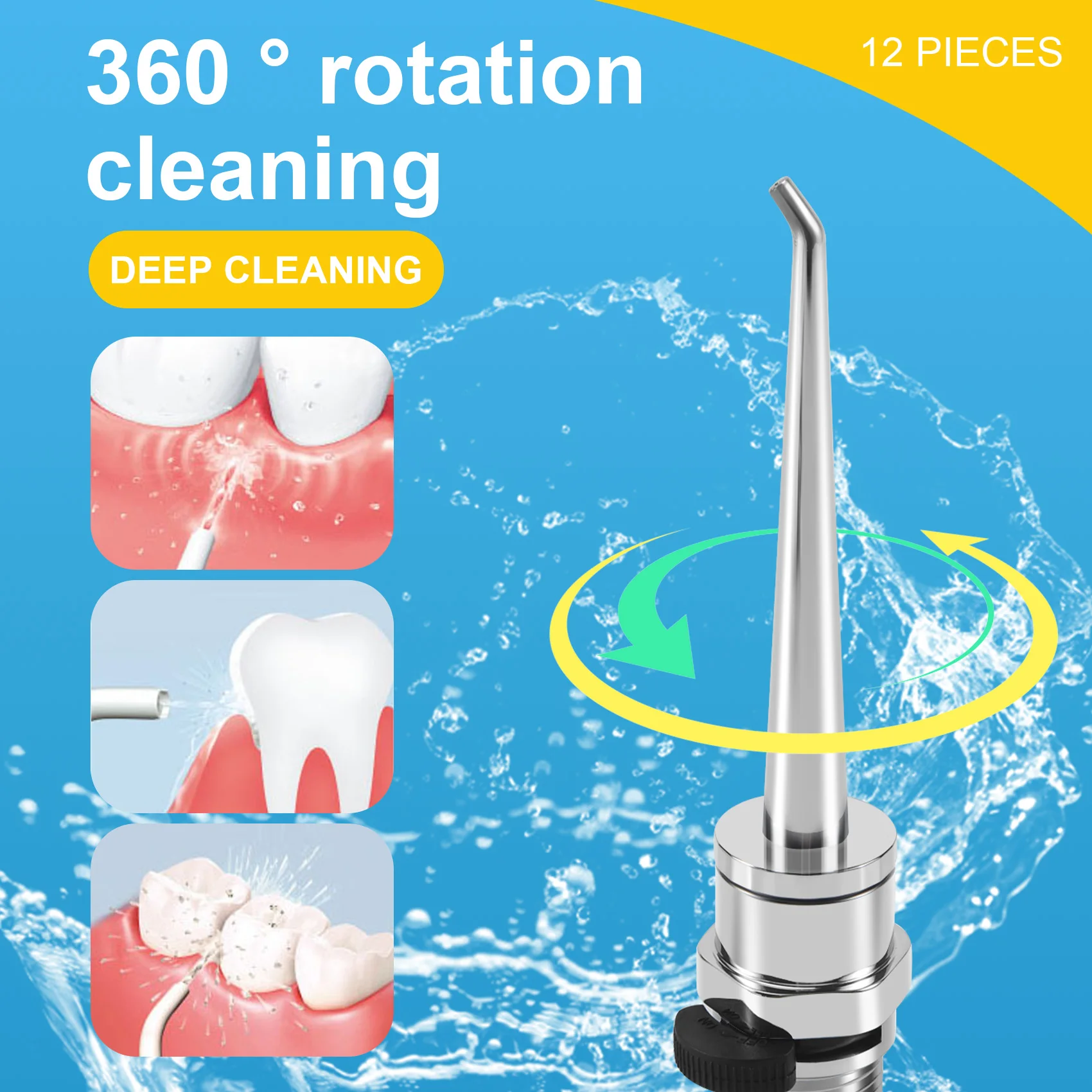 12 Pcs  Spa Water Jet Flosser Oral Irrigator Teeth Toothbrush Pick Cleaner