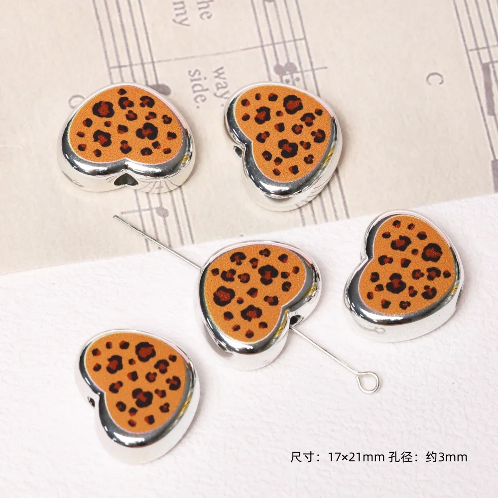 5PCS New Leopard Series Snapback Acrylic Beads Loose Spacer Beads For Jewelry Making DIY Bracelet Necklace Accessories