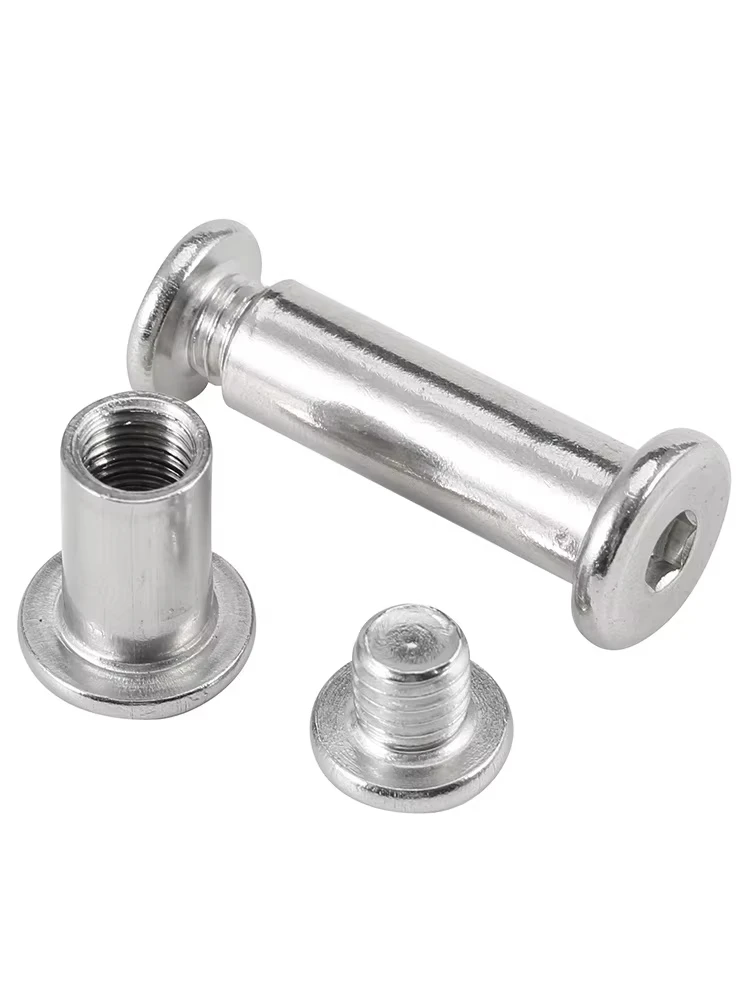 M2 M3 M4 M5 M6 M8 M10 304 Stainless Steel Flat Hex Hexagon Socket Head Furniture Rivet Connector Insert Joint Sleeve Cap Nut