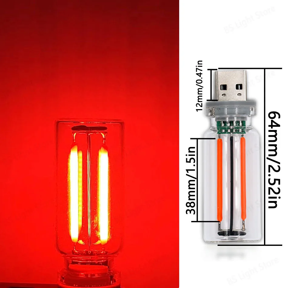 Imagem -02 - Lâmpada Led 5v Inteligente ic Retro Edison Escurecimento Fonte de Luz Usb Interface de Energia Móvel Luz Noturna Banco de Potência Portátil