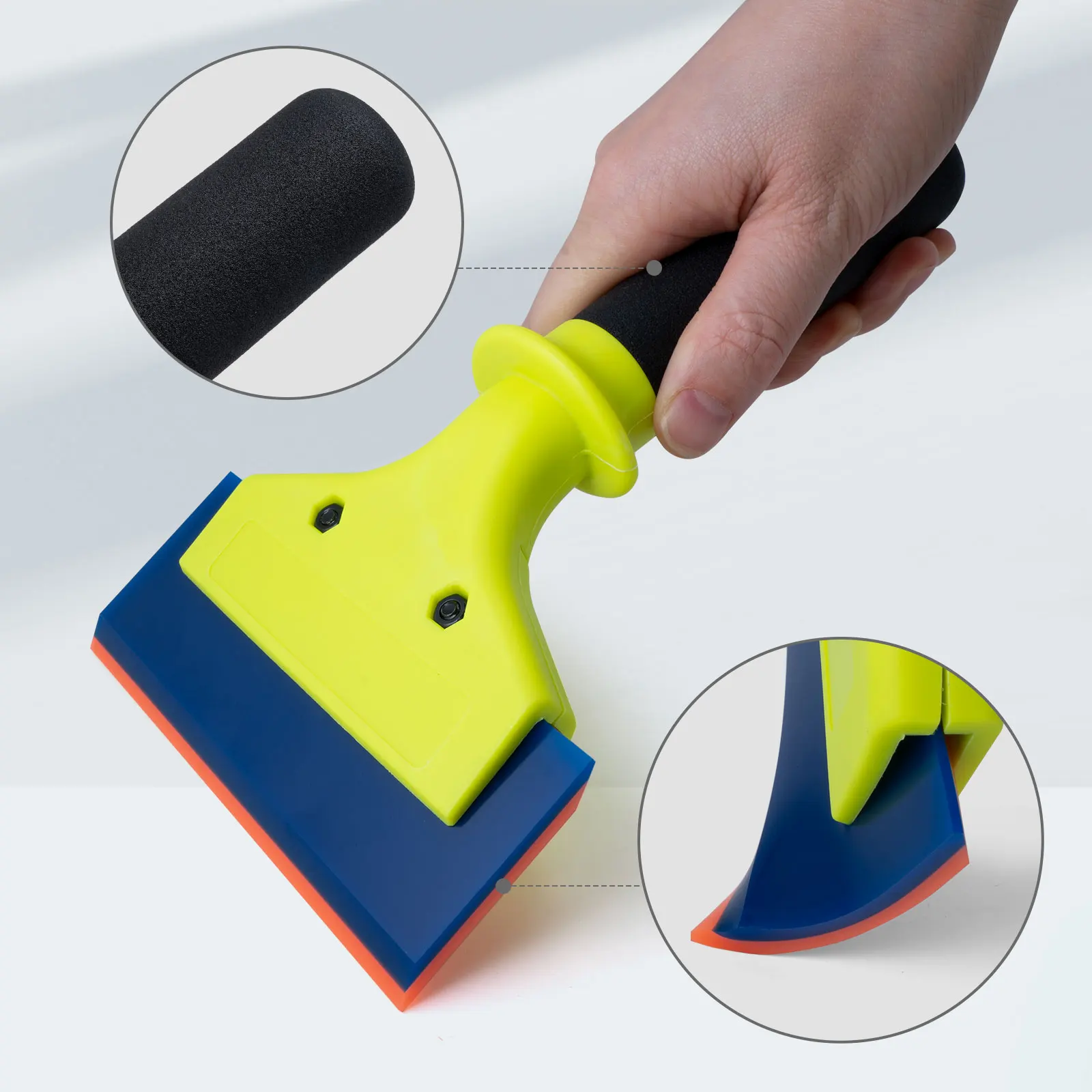 FOSHIO Nylon Handle Clean Squeegee For Car Windshield Water Removal Home Kitchen Glass Window Tint Soft Rubber Blade Ice Scraper