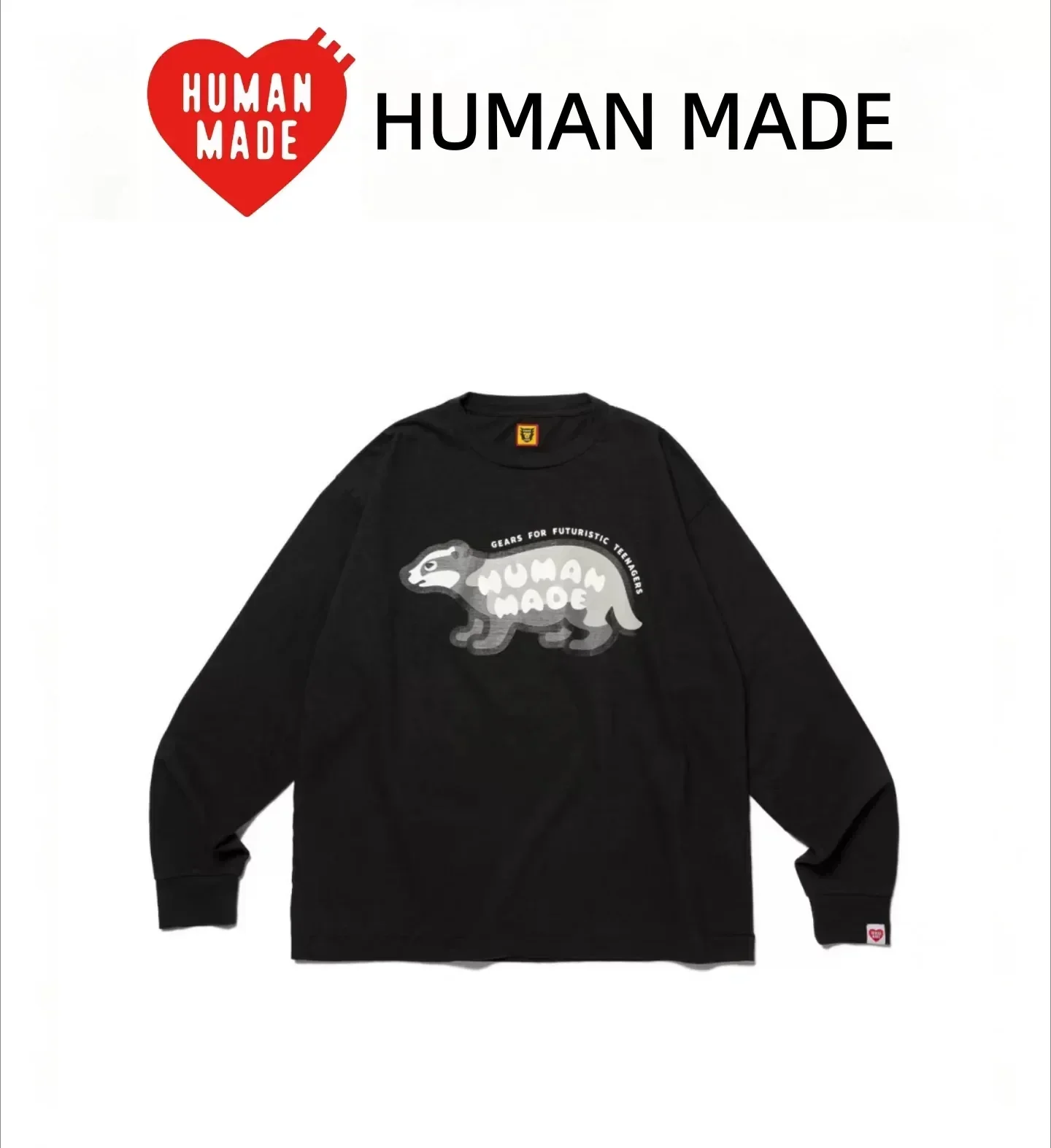 HUMAN MADE Animal Graphic Long Sleeve Tee Loose Fit Couple Unisex Streetwear